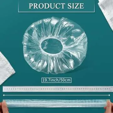 MORGLES Shower Caps Reusable Waterproof, 100 Pcs Disposable Plastic Shower Caps for Women Bathing, Hair Salon Home & Travel Use
