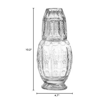 Elle Décor Vintage Glass Carafe Set, Clear, 4.7x10.2