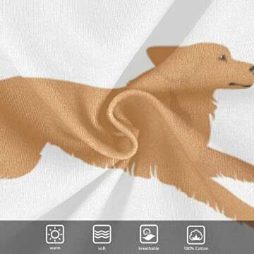 vvfelixl Baby Girls' Bodysuits Golden Retriever Dogs Short Sleeve Cotton Baby Clothes for Girls 0-3 Months Puppy