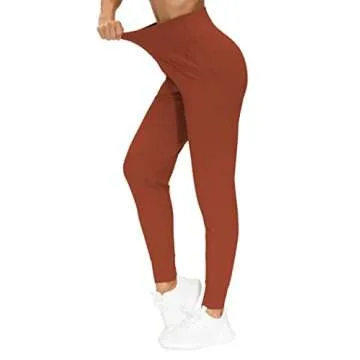 THE GYM PEOPLE Women's Joggers Pants Lightweight Athletic Leggings Tapered Lounge Pants for Workout, Yoga, Running (Medium, Brick Red)