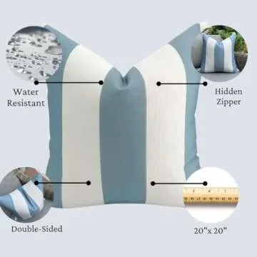 Jillien Harbor Coastal Pillow Cover for Indoor Outdoor Use