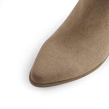 Richealnana Knee High Boots Western Cowboy Boots for Women Wide Calf Embroidered Pointed Toe Block H...