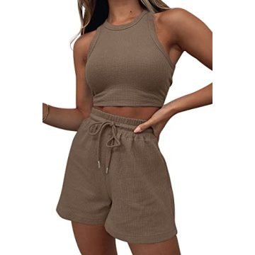 AUTOMET Womens 2 Piece Outfits Tracksuits Lounge Matching Sets Two Piece Shorts Spring Tops 2025 Tre...