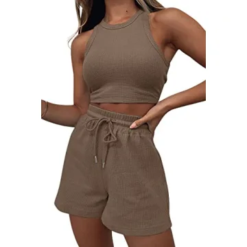 AUTOMET Women’s Trendy 2 Piece Tracksuits Lounge Sets in Coffee L