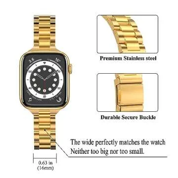 Stylish CSJCUBIC Metal Apple Watch Band for All Sizes