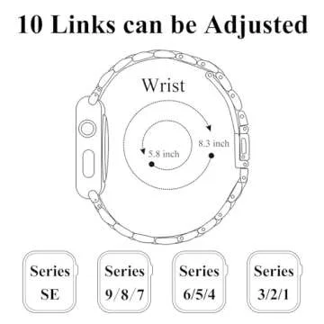 Stylish CSJCUBIC Metal Apple Watch Band for All Sizes