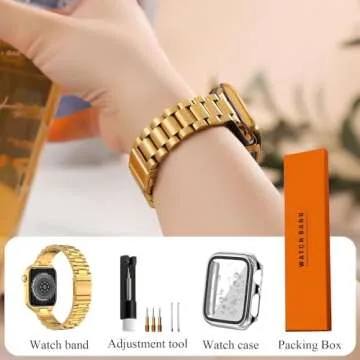 Stylish CSJCUBIC Metal Apple Watch Band for All Sizes