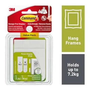 Command Medium and Large Picture Hanging Strips, Damage Free Hanging Picture Hangers, No Tools Wall ...
