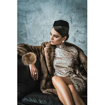 LA CARRIE Leopard Print Faux Fur Wrist Cuffs for Women