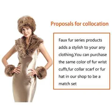 LA CARRIE Leopard Print Faux Fur Wrist Cuffs for Women