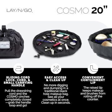 Lay-n-Go Cosmo Makeup Bag - Portable & Washable Organizer