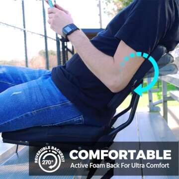HUTMANG Chair - Stadium Seat with Back Support, Padded Foam Backs, 330LBS Weight Support, Portable, ...