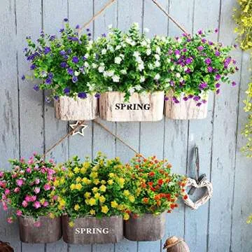 YOSICHY 6 Bundles UV Resistant Artificial Flowers Outdoor
