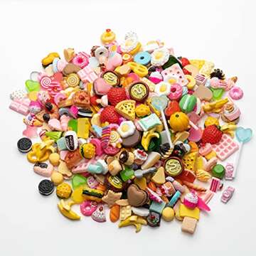 Slime Charms Food Cute Set - Mixed Lot Assorted Food Resin Flatback Cute Sets for DIY Crafts Making,...