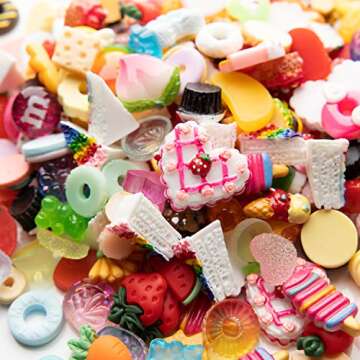 Slime Charms Cute Food Set - 25 Assorted Resin Crafts