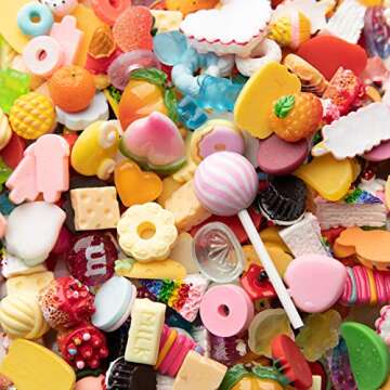 Slime Charms Cute Food Set - 25 Assorted Resin Crafts