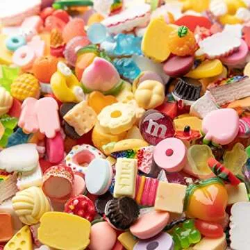 Slime Charms Cute Food Set - 25 Assorted Resin Crafts