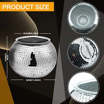 12 Inch Disco Ice Bucket Disco Themed Ice Bucket with 11 Disco Balls Cocktail Stirrers Disco Party Ice Bucket Home Restaurant Bar Party Accessories for Wine Beer Champagne Cooler(Exquisite Style)