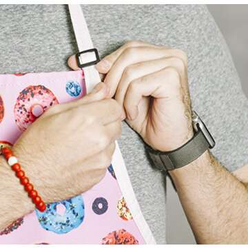 Funny Guy Mugs Donuts Adjustable Apron with Pockets - Funny Apron for Men and Women - Perfect for Kitchen BBQ Grilling Barbecue Cooking Baking Crafting Gardening