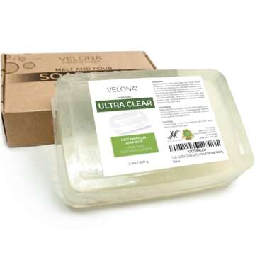 velona 2 LB - Ultra Clear Glycerin Soap Base Melt and Pour | Transparent Natural Bar For The Best Result for Soap Making