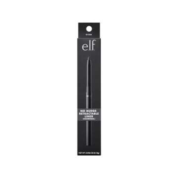 e.l.f. No Budge Retractable Eyeliner, Creamy, Ultra-Pigmented, Long Lasting, Enhances, Defines, Intensifies, Boldens, Grey, All-Day Wear, 0.008 Oz