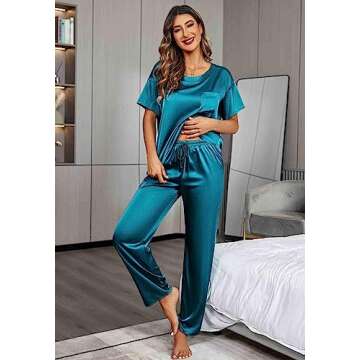 Ekouaer Women's Silk Satin Pajama Set - Comfortable and Stylish