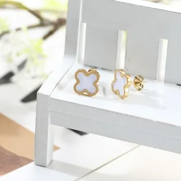 TICVRSS Lucky Clover Jewelry Set - Elegant Bracelet & Earrings