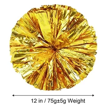 Pack of 4 Metallic Cheerleading Pom Poms for Everyone