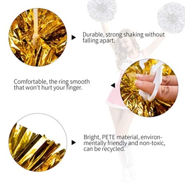 Pack of 4 Metallic Cheerleading Pom Poms for Everyone