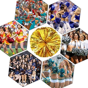 Pack of 4 Metallic Cheerleading Pom Poms for Everyone