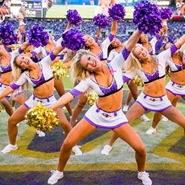 Pack of 4 Metallic Cheerleading Pom Poms for Everyone