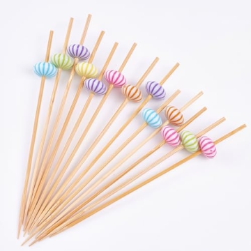 PuTwo Handmade Bamboo Cocktail Picks 100ct for Parties