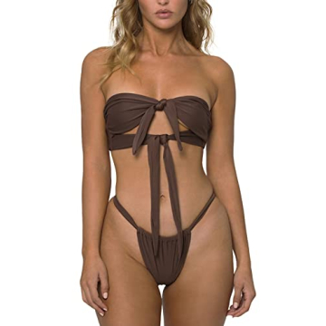MIYOUJ Women's Thong Bikini with Removable Straps