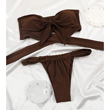 MIYOUJ Women's Thong Bikini with Removable Straps