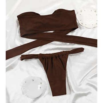 MIYOUJ Women's Thong Bikini with Removable Straps