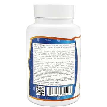 Coco March Magnesium Citrate - Relaxation- Sleep - Nervous & Digestive System Support, Gluten Free, Soy Free, Dairy Free, Keto Friendly, Vegan, 800 mg per Serving, 120 Capsules