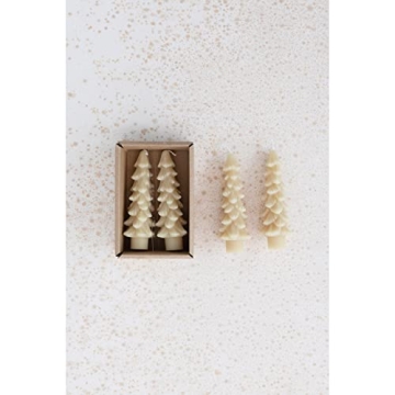 Elegant Unscented Tree Shaped Taper Candles Set