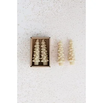 Elegant Unscented Tree Shaped Taper Candles Set
