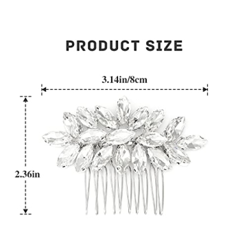 Unicra Rhinestone Hair Comb for Weddings and Parties