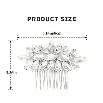 Unicra Rhinestone Hair Comb for Weddings and Parties