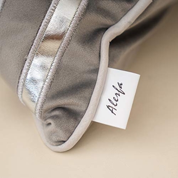 Alerfa Gold Leather Striped Gray Throw Pillow Cover 20x20