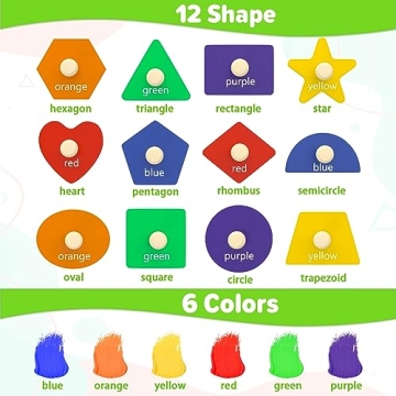 Jumlys Montessori Wooden Shape Learning Puzzle for Toddlers