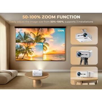 VIZONY Mini Projector with WiFi Bluetooth 1080P Outdoor