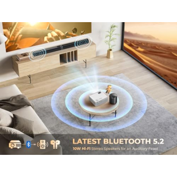 VIZONY Mini Projector with WiFi Bluetooth 1080P Outdoor