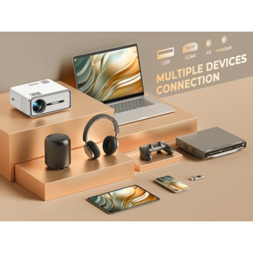 VIZONY Mini Projector with WiFi Bluetooth 1080P Outdoor