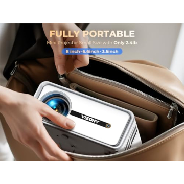 VIZONY Mini Projector with WiFi Bluetooth 1080P Outdoor