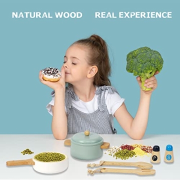 WoodenEdu Premium Play Kitchen Set for Toddler Chefs