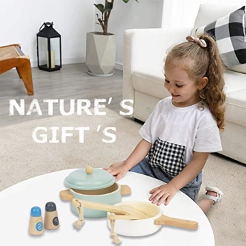 WoodenEdu Premium Play Kitchen Set for Toddler Chefs