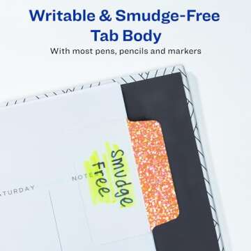 Avery Multi-Use Ultra Tabs, 2" x 1.5", Holographic Sunset Ombré Colors, 18 Repositionable Page Tabs (74148)