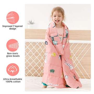 Mr. Sandman Weighted Blanket 3 Pounds Washable, Best for 20-40lb Breathable Cotton Heavy Blanket wit...